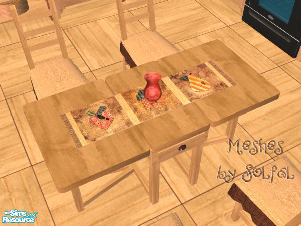 Sims 2 — Country Sampler Table Decor by SpringwolfDecor — A Little bit of the country for your kitchen! Featuring fruits