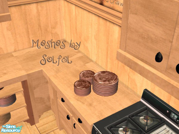 Sims 2 — Country Sampler Plates by SpringwolfDecor — A Little bit of the country for your kitchen! Featuring fruits and