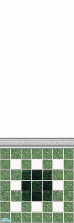 Sims 2 — Mistletoe Half by Lorah — Celebrate Christmas with white and green tile.