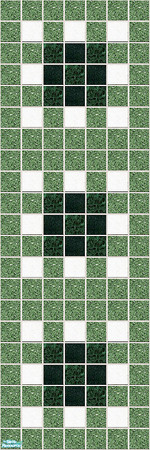 Sims 2 — Mistletoe by Lorah — Celebrate Christmas with white and green tile.