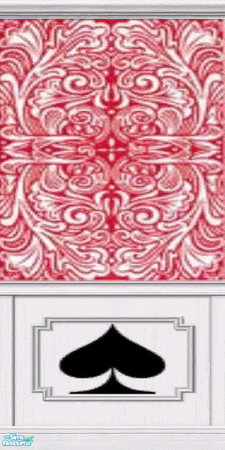 Sims 2 — Red Spade by krelian — This wallpaper features a design based on the backs of Hoyle Maveric playing cards. This