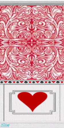 Sims 2 — Red Heart/Runner by krelian — This wallpaper features a design based on the backs of Hoyle Maveric playing