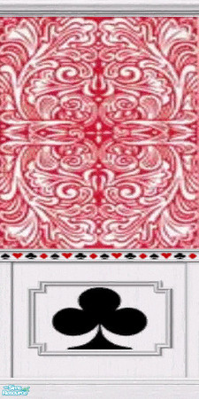 Sims 2 — Red Club/Runner by krelian — This wallpaper features a design based on the backs of Hoyle Maveric playing cards.