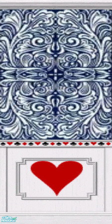 Sims 2 — Blue Heart/Runner by krelian — This wallpaper features a design based on the backs of Hoyle Maveric playing