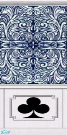 Sims 2 — Blue Club by krelian — This wallpaper features a design based on the backs of Hoyle Maveric playing cards. This