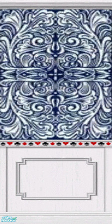 Sims 2 — Blue Runner by krelian — This wallpaper features a design based on the backs of Hoyle Maveric playing cards.