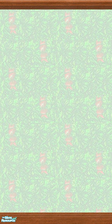 Sims 2 — TL - Walls Xmas Garland Full Panel by TabbyLou — Full Panel in Christmas Wallpaper with green garland in