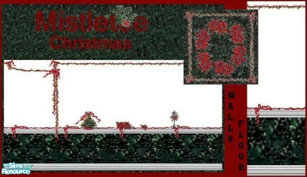 Sims 2 — Mistletoe Christmas by Lorah — Celebrate Christmas with garland and ribbon. 