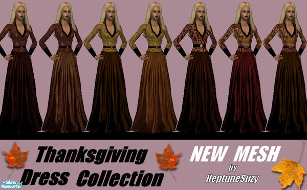 Sims 2 — NSC Long Fall Dresses by Neptunesuzy — Your sims will love these Long Fall Dresses! Enjoy! ***New Mesh is