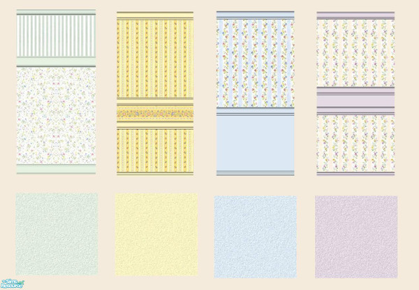 Sims 2 — Baby Nursery Floral Set by Henwen — Sometimes I like to use small floral prints in my sims babies rooms. **TSRAA