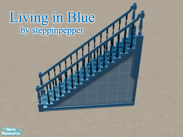 Sims 2 — Living in Blue Stairs by steppinpepper — Part of Living in blue Set.