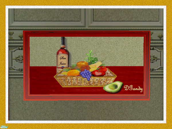 Sims 2 — Regency Painting-Wine and Fruit by Dgandy — Recolor of the 'Sim City At Night' Painting. Everything you need to