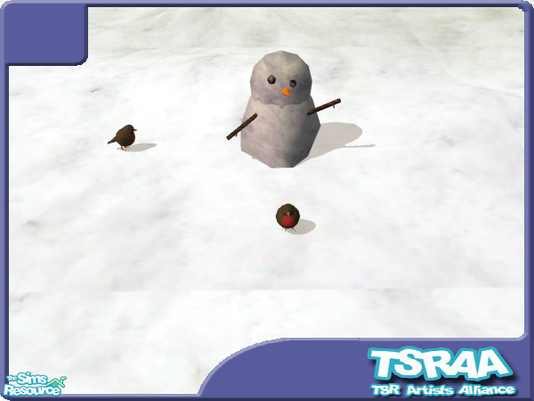 Sims 2 — Christmas Garden deco by vector_prft — Merry Christmas! Here's a melting snowman and a red-breasted robin for