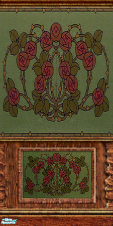 Sims 2 — Irish Rose by c_literati — Yet another set of seamless antique-style walls. TSRAA. 