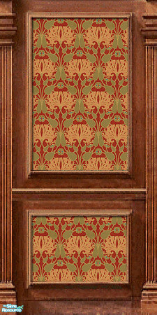 Sims 2 — Autumn Honeysuckle by c_literati — Yet another set of seamless antique-style walls. TSRAA. 
