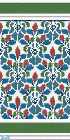 Sims 2 — Iris 2 by Lorah — Wallpaper and tile in vivid colors and patterns.