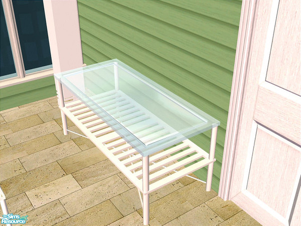 Sims 2 — Lacey White Dining - Sidetable by detimgi — White recolor of the Lacey patio dining set