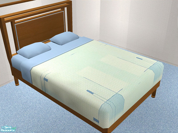 Sims 2 — Fia Blue Bedroom - Bedding by detimgi — Blue recolor of the Fia Bedroom