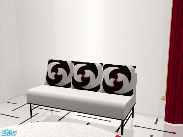 Sims 2 — Ricca Noir - Loveseat by detimgi — A recolor of the Ricca living set in gray,black and red