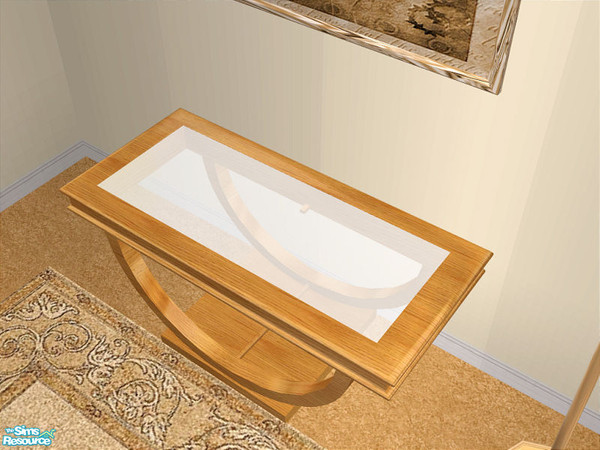 Sims 2 — Spell Living Lightwood - Sideboard by detimgi — A maple wood and gold recolor of the Spell Living Room