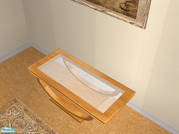 Sims 2 — Spell Living Lightwood - Coffee Table by detimgi — A maple wood and gold recolor of the Spell Living Room