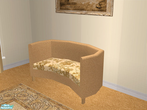 Sims 2 — Spell Living Lightwood - Loveseat by detimgi — A maple wood and gold recolor of the Spell Living Room
