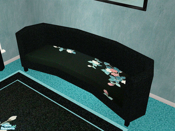 Sims 2 — Spell Living In Black-Sofa by detimgi — Recolor of the Spell Living room in black and seafoam