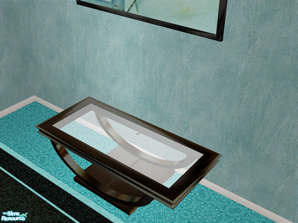 Sims 2 — Spell Living In Black-Coffee Table by detimgi — Recolor of the Spell Living room in black and seafoam