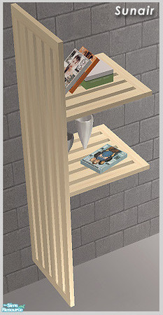 Sims 2 — Sunair T047 Wall Shelf by Sunair — Sunair T047 Wall Shelf (lightwood) of Batten Livingroom A - Mesh set