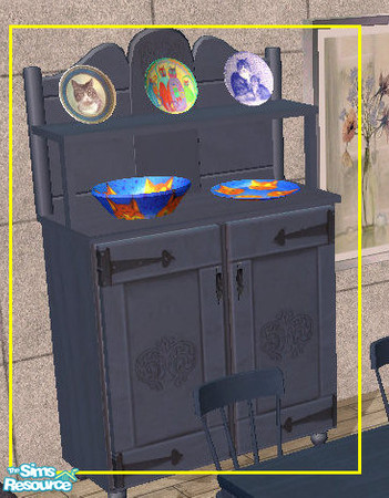 Sims 2 — Black Cat Dining Set Hutch by daydream58 — Using Cashcraft's lovely hutch mesh as inspiration, here's a hutch