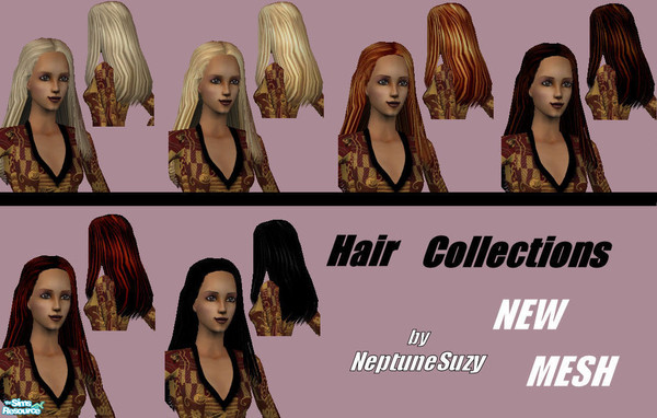 Sims 2 — NSC Hair Set 49 by Neptunesuzy — Set of Lovely Long Hair! New Mesh is included in this set! Enjoy! ***You will