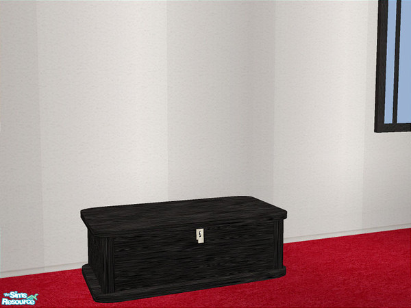 Sims 2 — Halle In Black - Trunk Seat by detimgi — Black stained wood recolor of the Halle bedroom set.Recolor of the 2x3