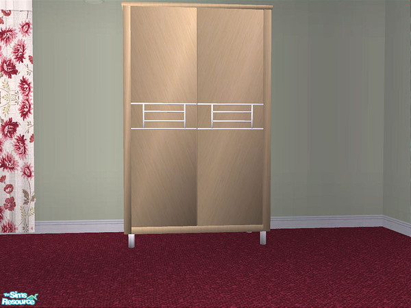 Sims 2 — Chathem Bedroom - Armoire by detimgi — Contemporary armoire made of maple wood and white metal**with corrected