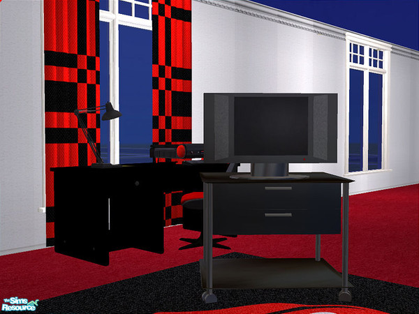 Sims 2 — Male Teen Bedroom - TV W/Stand by detimgi — recolor of tv from bedroom 1 by solanderCGN