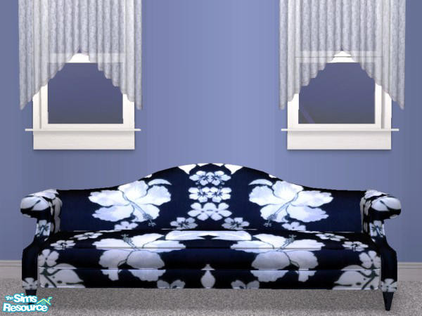 Sims 2 — Pretty Sofas - Black Floral by detimgi — Black floral recolor of the Maxis sofa of substance
