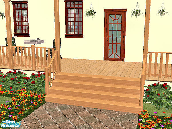 Sims 2 — Country Stairs - light wood by chrissy6930 — Recolor of my Country Stairs MESH in light wood. IMPORTANT: please