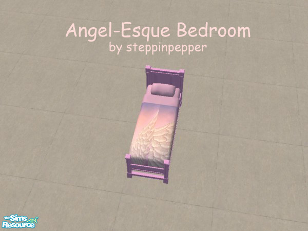 Sims 2 — Angel-Esque Single Bed by steppinpepper — Part of Angel-Esque Bedroom set (JUST the bedframe, bedding comes with