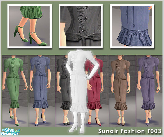 Sims 2 — Sunair Fashion Set 003 by Sunair — 1 mesh 6 recolors.
