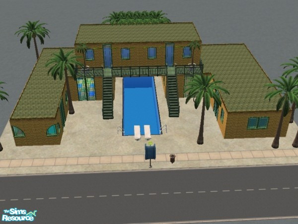 Sims 2 — Caddy Corner by Crass — Who says you can't have a beach party downtown? Tiki, Inc. doesn't! They've imported
