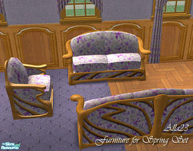 Sims 2 — Furniture for Blue Spring Set by Semitone — More furniture for Blue Spring Set - sofa, love seat and living