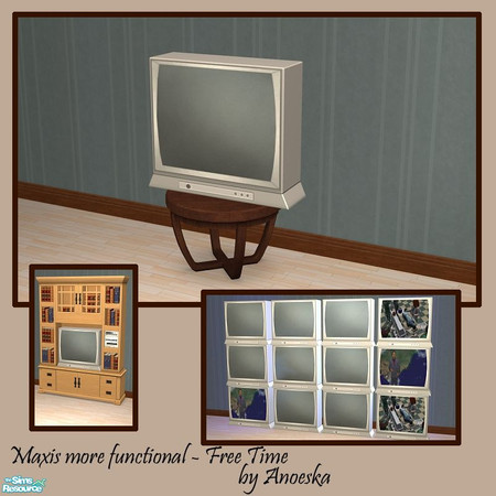 Sims 2 — MMF - Free Time - Entertainment Centre Tv Recolor by AnoeskaB — Recolor of the Maxis More Functional Television.
