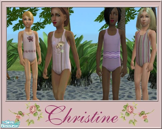 Sims 2 — Spring 2008 Swimwear For Girls by cm_11778 — Simple, but cute swimwear for your Sim girls. As always, I hope you