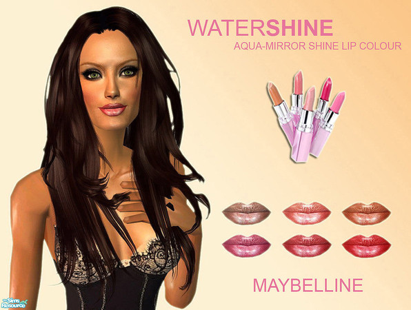 Sims 2 — WATERSHINE Aqua-Mirror Plump Lip by Harmonia — 6 Maybelline Aqua-Mirror Shine Plump Lip Colour