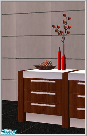 Sims 2 — white-silver-darkwood - B43 Counter Kit1 Recol2 by Birgit43 — not compatible with sinks -only straight version