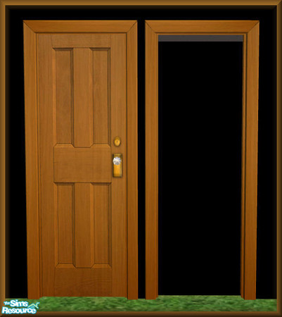 Sims 2 — NK Olivillo Build Set - Old Yank 4 Score Door by MoMama — The Old Yank 4 Score Door in exotic Olivillo wood. A