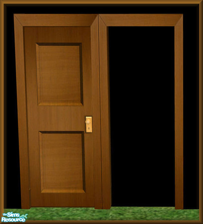 Sims 2 — NK Olivillo Build Set - Walnut Door by MoMama — A Walnut Door in Olivillo wood with matching arch.