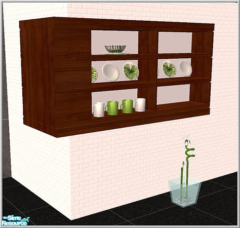 Sims 2 — Kitchen1 - B43 Corner Wallcabinet with Dishes by Birgit43 — cloned from wall lamp