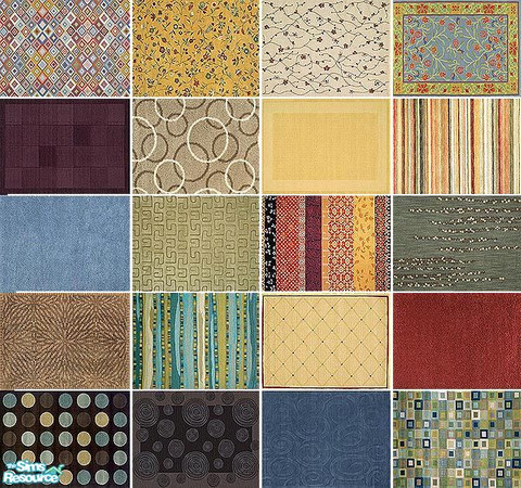 Sims 2 — Contemporary 3x4 Rug Set by agaliha5 — These rugs require echo\'s 3x4 mesh. You must have that mesh for these