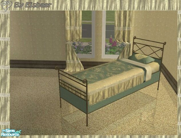 Sims 2 — Anne\'s Romanza Bedroom TC53 - Bedsingle by Eisbaerbonzo — Romantic French single bed in brass, bedding comes