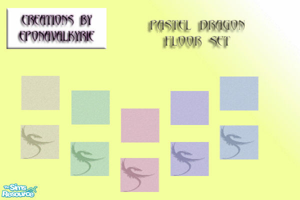Sims 2 — EponaPastelDragonFloor Set by EponaValkyrie — Part of my Pastel Dragon Set. A new range of matching patterned